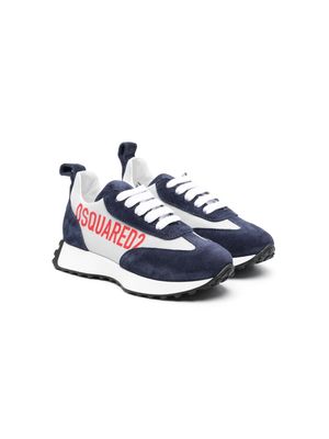Dsquared2 Kids logo-print suede sneakers - Blue