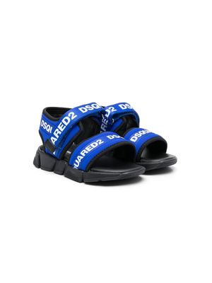 Dsquared2 Kids logo-print touch-strap sandals - Blue