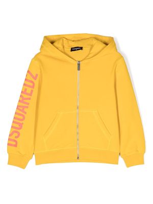 Dsquared2 Kids logo-print zip-up hoodie - Yellow