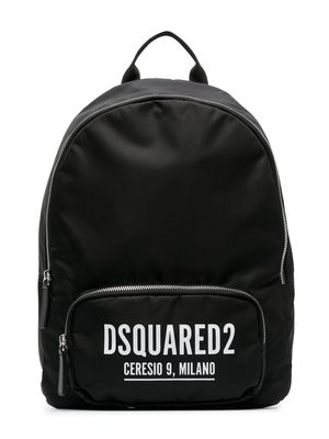 Dsquared2 Kids logo-print zipped backpack - Black