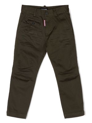 Dsquared2 Kids logo-tag chino trousers - Green