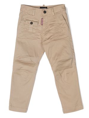 Dsquared2 Kids logo-tag chino trousers - Neutrals