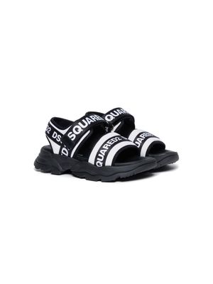 Dsquared2 Kids logo-tape touch-strap sandals - Black