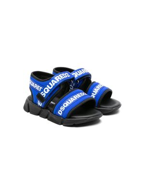 Dsquared2 Kids logo-tape touch-strap sandals - Blue