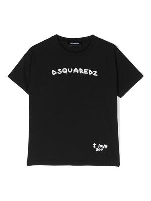 Dsquared2 Kids Maglietta logo-embroidered T-shirt - Black