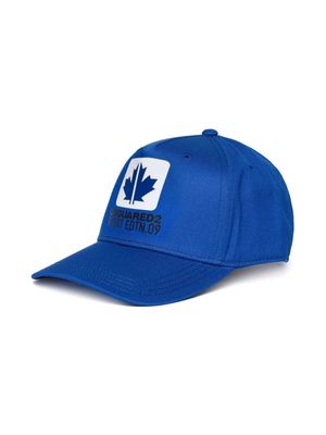Dsquared2 Kids maple leaf-print cotton baseball cap - Blue