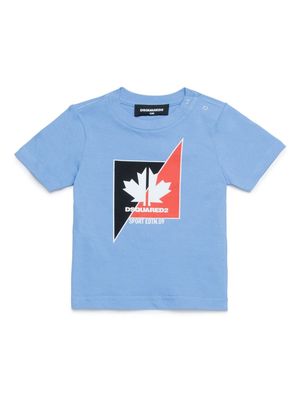 Dsquared2 Kids maple leaf-print cotton T-shirt - Blue