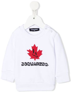 Dsquared2 Kids Maple Leaf sweatshirt - White