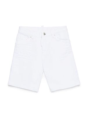 Dsquared2 Kids mid-rise denim shorts - White