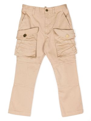 Dsquared2 Kids multi-pocket cotton straight trousers - Brown