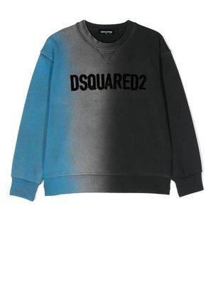 Dsquared2 Kids ombré logo-print sweatshirt - Blue