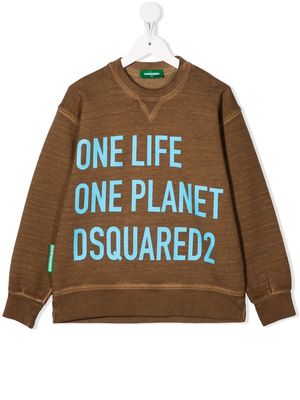 Dsquared2 Kids One Life One Planet sweatshirt - Brown