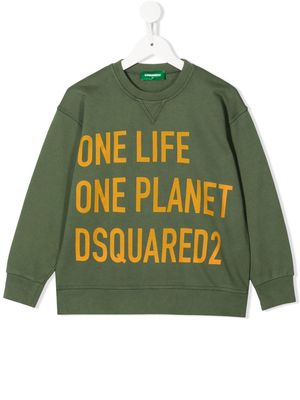 Dsquared2 Kids One Life One Planet sweatshirt - Green