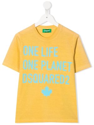 Dsquared2 Kids One Life One Planet T-shirt - Yellow