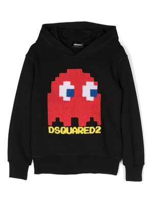 Dsquared2 Kids Packman-print cotton hoodie - Black