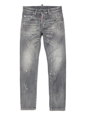 Dsquared2 Kids paint splatter-detail straight-leg jeans - Grey