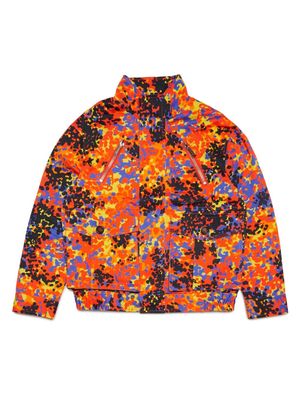 Dsquared2 Kids painterly-print cotton bomber jacket - Orange