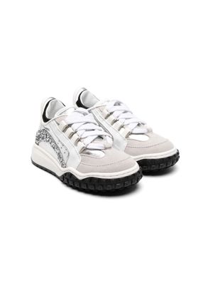 Dsquared2 Kids panelled leather sneakers - Silver