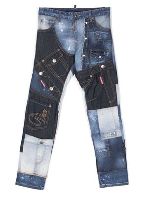 Dsquared2 Kids patchwork denim jeans - Blue