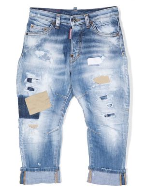Dsquared2 Kids patchwork distressed jeans - Blue