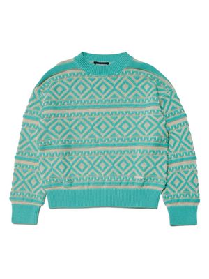 Dsquared2 Kids patterned-jacquard knitted jumper - Blue