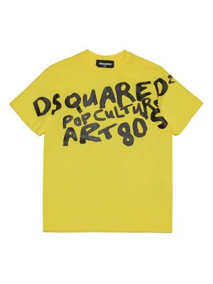 Dsquared2 Kids Pop Culture logo-print cotton T-shirt - Yellow