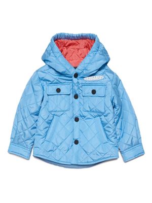Dsquared2 Kids quilted hooded jacket - Blue