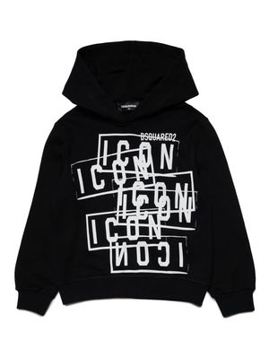 Dsquared2 Kids Relax-Icon logo-print cotton hoodie - Black