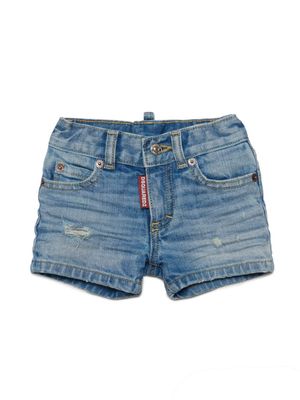 Dsquared2 Kids ripped-detail denim shorts - Blue