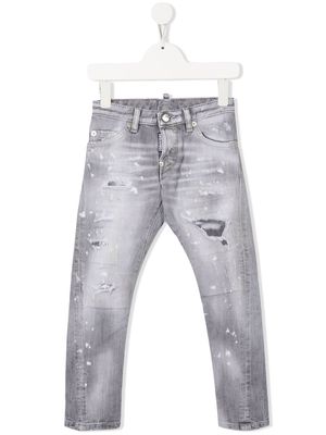 Dsquared2 Kids ripped-detail straight jeans - Grey