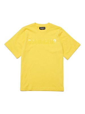Dsquared2 Kids rubberised logo cotton T-shirt - Yellow