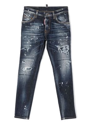 Dsquared2 Kids Skater distressed mid-rise jeans - Blue