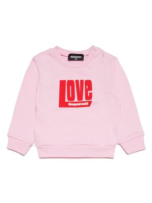 Dsquared2 Kids slogan-print cotton sweatshirt - Pink