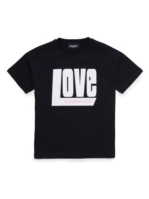 Dsquared2 Kids slogan-print cotton T-Shirt - Black