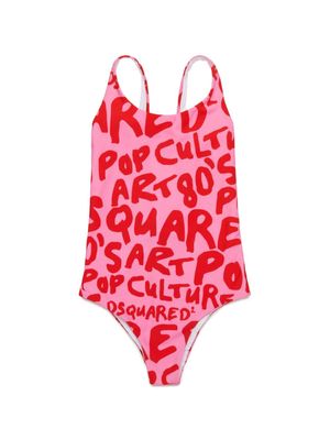 Dsquared2 Kids slogan-print swimsuit - Pink