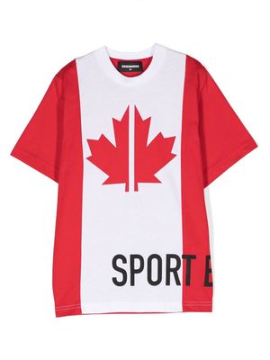 Dsquared2 Kids Sport Edtn.07 two-tone maple-leaf T-shirt