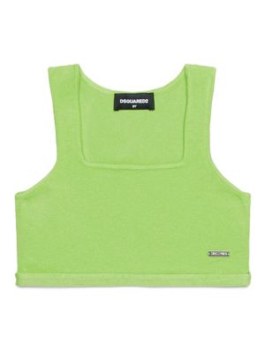 Dsquared2 Kids square-neck crop top - Green