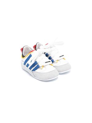 Dsquared2 Kids striped panelled pre-walkers - White