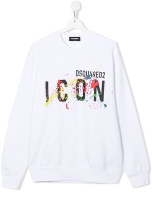 Dsquared2 Kids TEEN Icon printed sweatshirt - White