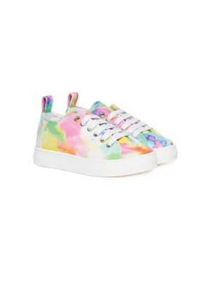 Dsquared2 Kids tie-dye low-top trainers - White
