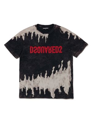 Dsquared2 Kids tie-dye print cotton T-shirt - Black