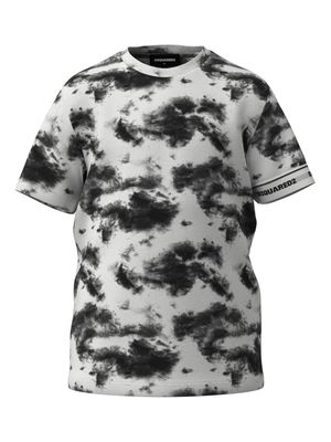 Dsquared2 Kids tie-dye print jersey T-shirt - Black