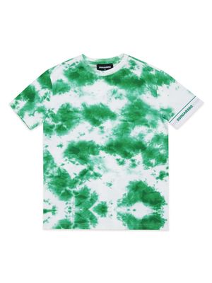 Dsquared2 Kids tie-dye print stretch-cotton T-shirt - Green