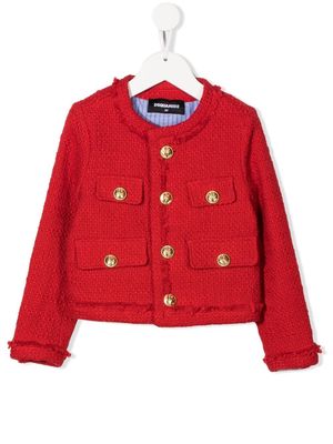 Dsquared2 Kids tweed button-fastening jacket