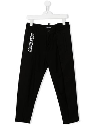 Dsquared2 Kids vertical-logo casual trousers - Black