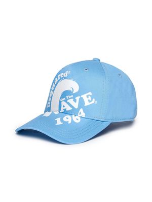 Dsquared2 Kids wave-print cotton baseball cap - Blue