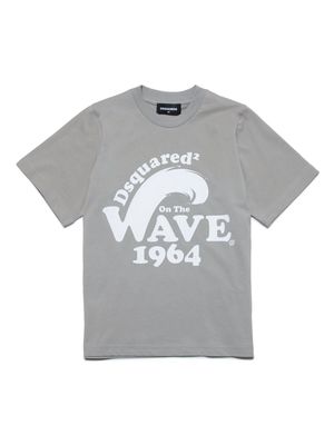 Dsquared2 Kids Wave-print cotton T-shirt - Grey