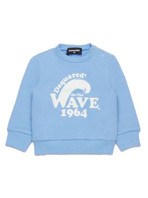 Dsquared2 Kids Wave-print crew-neck sweatshirt - Blue