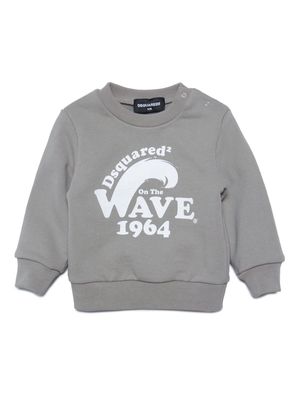 Dsquared2 Kids Wave-print crew-neck sweatshirt - Grey