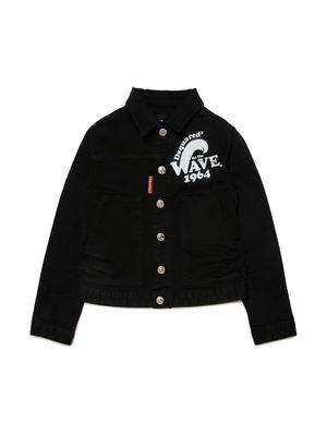 Dsquared2 Kids Wave print denim jacket - Black